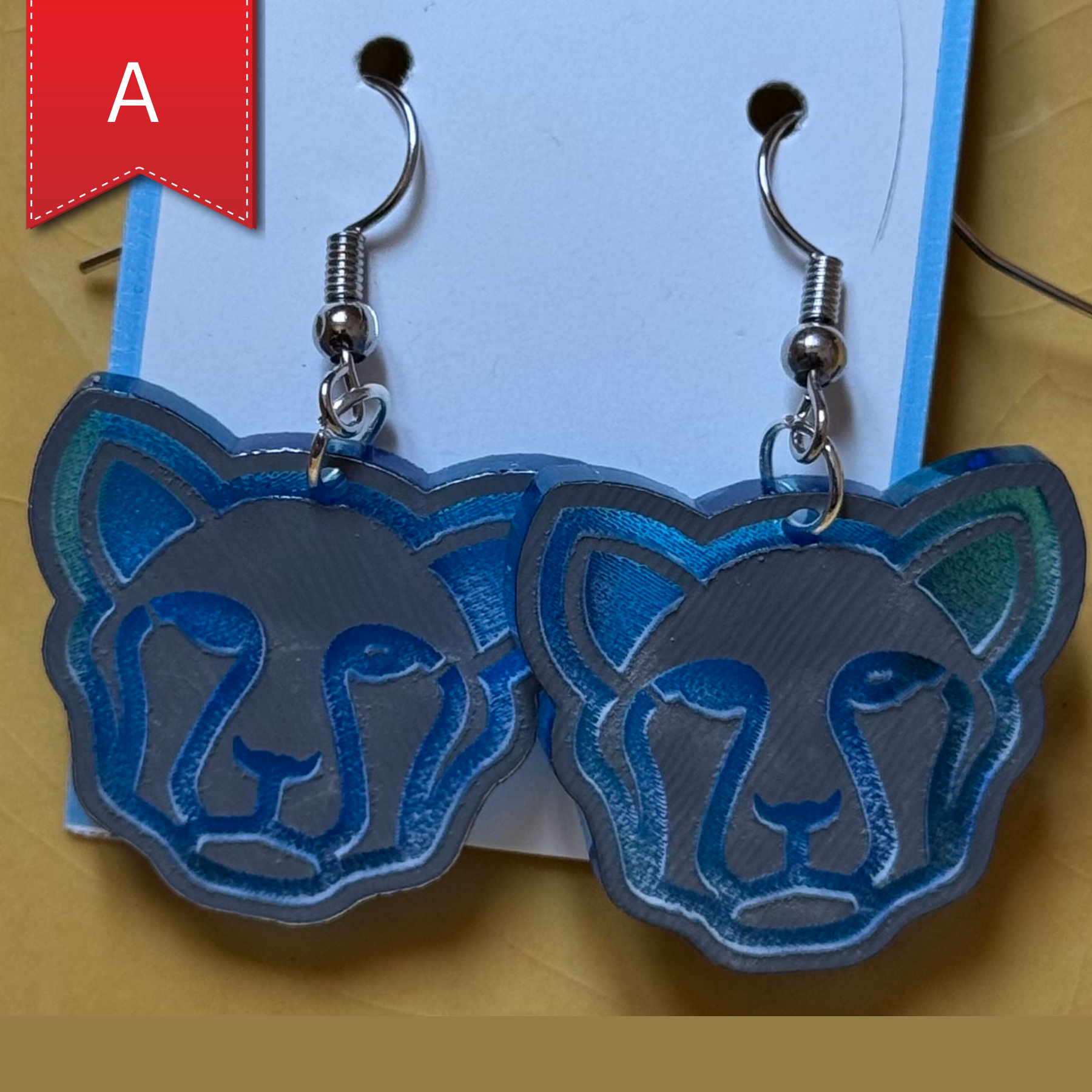 Blue Panther Earrings