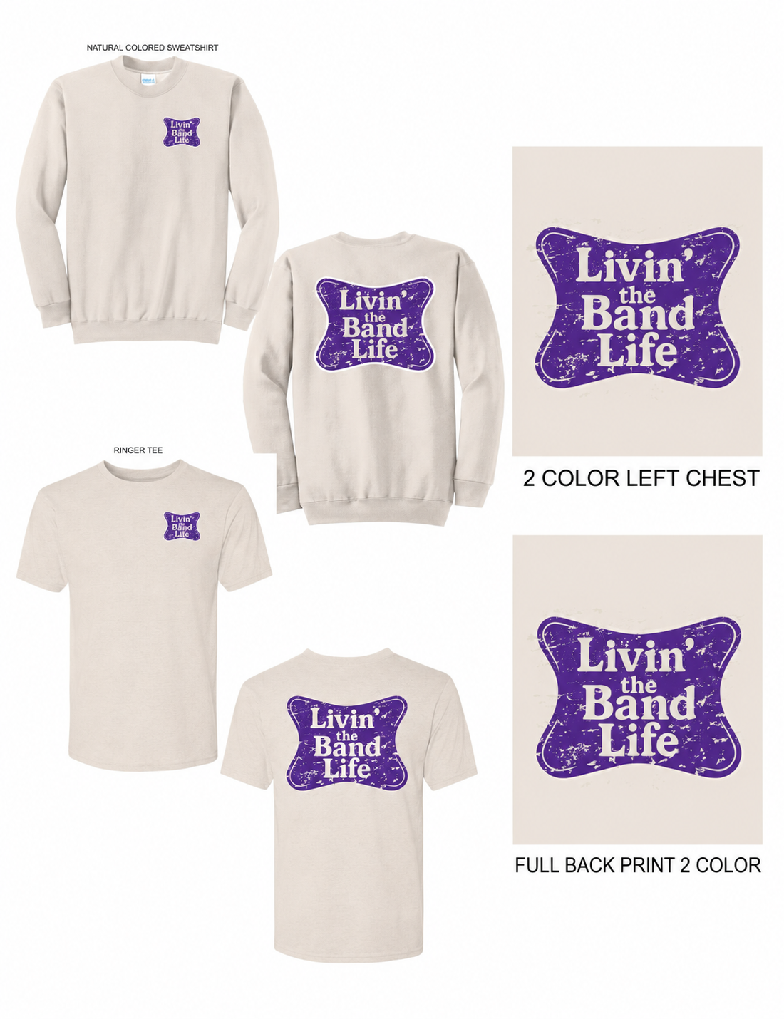 Livin' The Band Life Fleece Crewneck