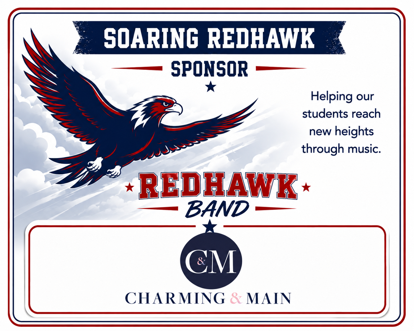 Soaring RedHawk Sponsor - Charming and Main